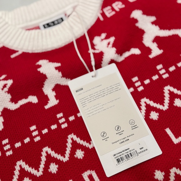 LSKD Limited Release Unisex Running Ugly Christmas Pattern Sweater 1% Better Gym - Picture 11 of 13
